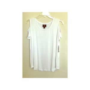 JM COLLECTION | Cold Shoulder T-Shirt